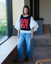 Slow Love Cotton Tank - Navy
