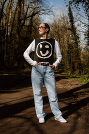 Old Skool Cotton Tank Top - Charcoal