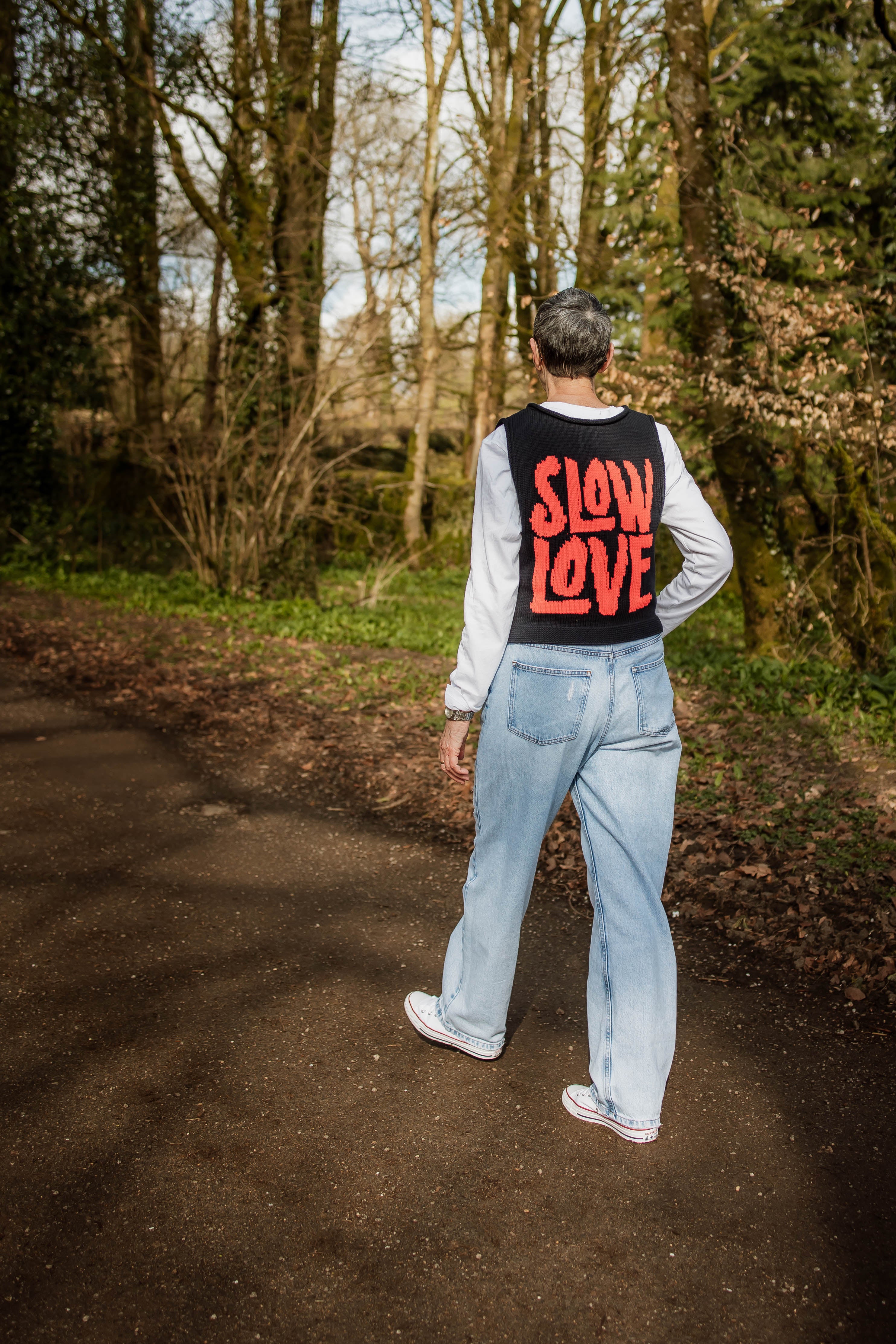Slow Love Cotton Tank - Navy
