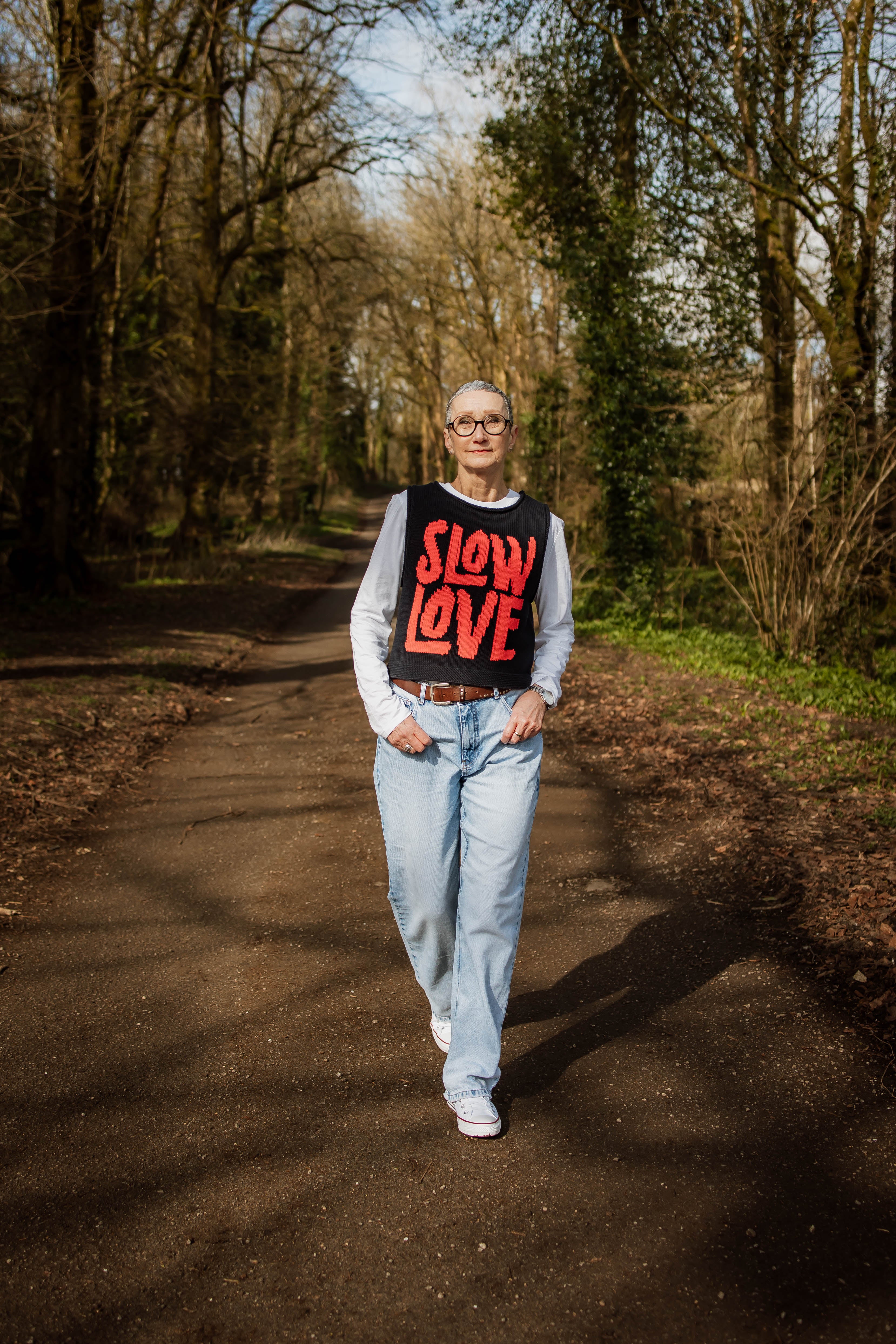 Slow Love Cotton Tank - Navy