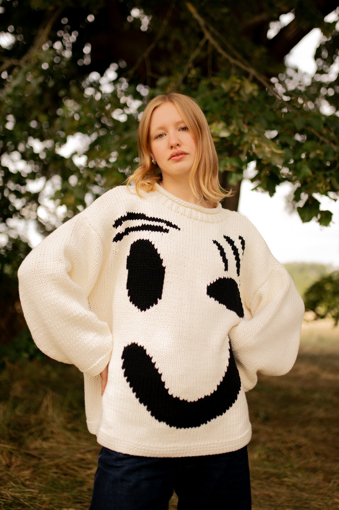 The FEEL GOOD Hand Knit Jumper - Monochrome