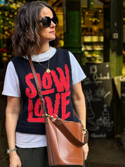 Slow Love Cotton Tank - Navy