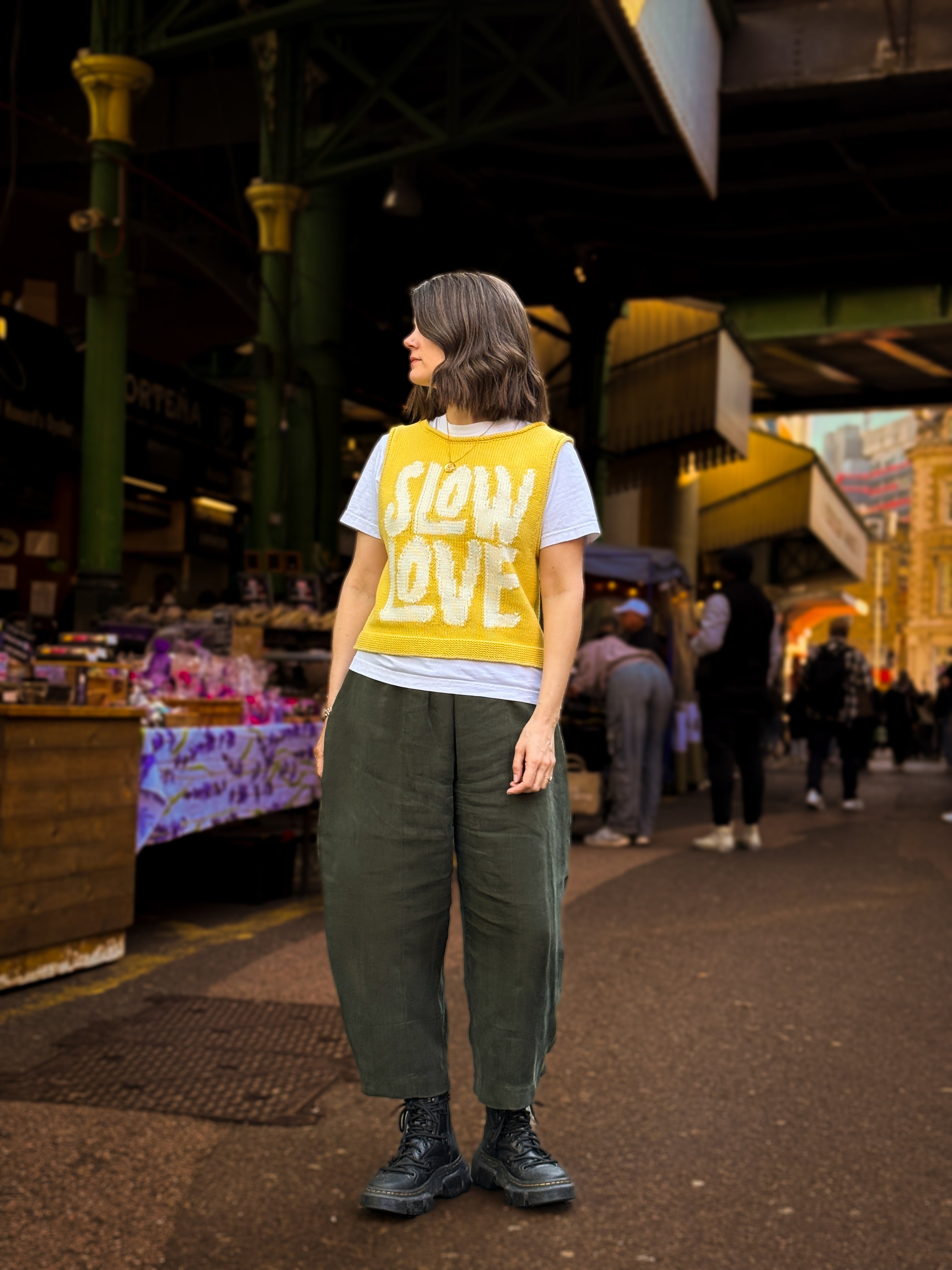 Slow Love Cotton Tank - Chamomile