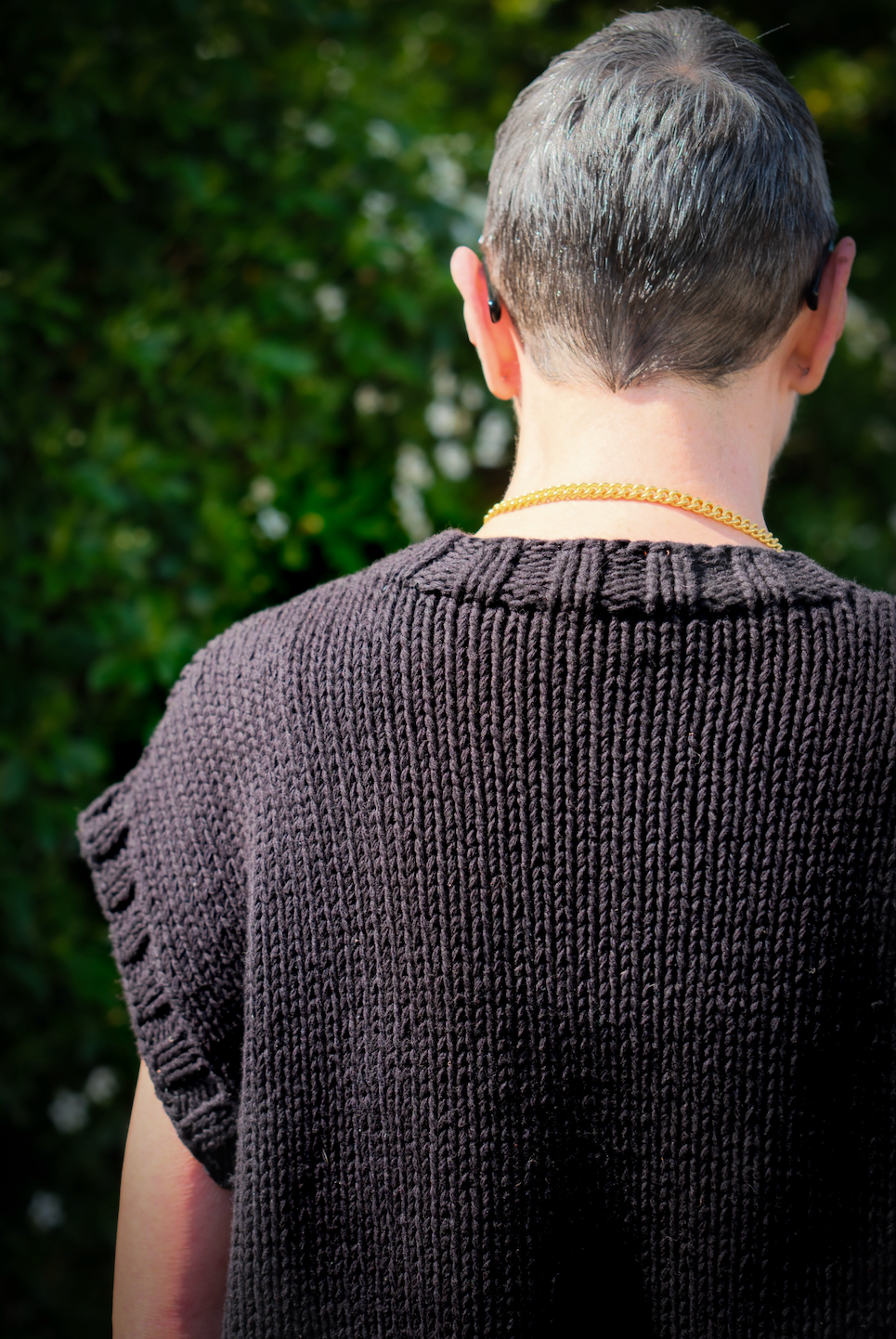 Plain Hand Knit Tank - Black