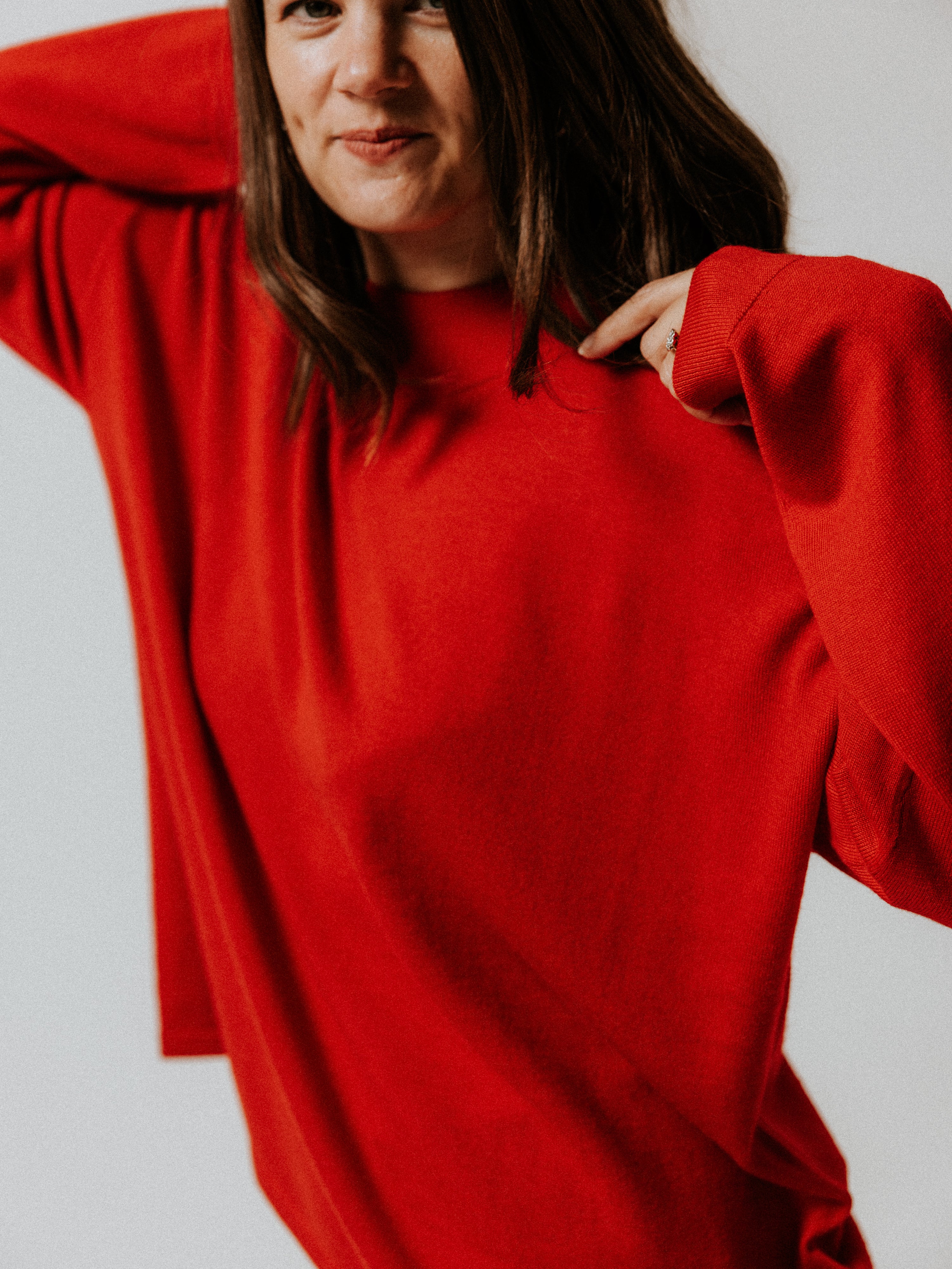 Extra Fine Merino Wool Turtle Neck Jumper - Picante Red
