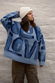 Wild Love Wool Jumper - Blue