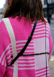 Checked Handknit Jumper - Pink