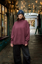 The Staple High Neck Jumper - Morello Cherry