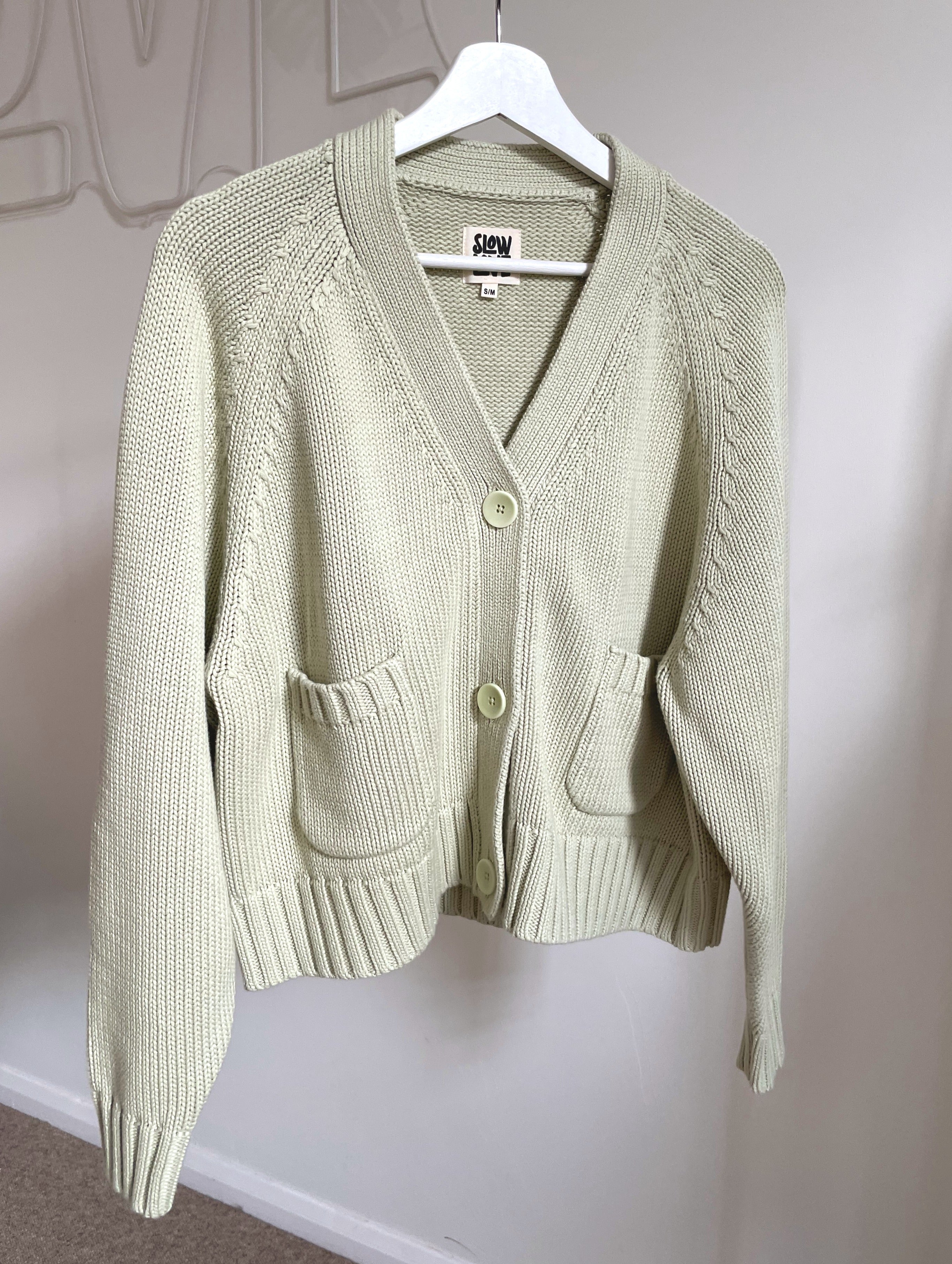 The Staple Cardigan Pistachio The Slow Love