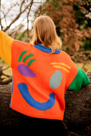 The FEEL GOOD Hand Knit Jumper - Colour Block