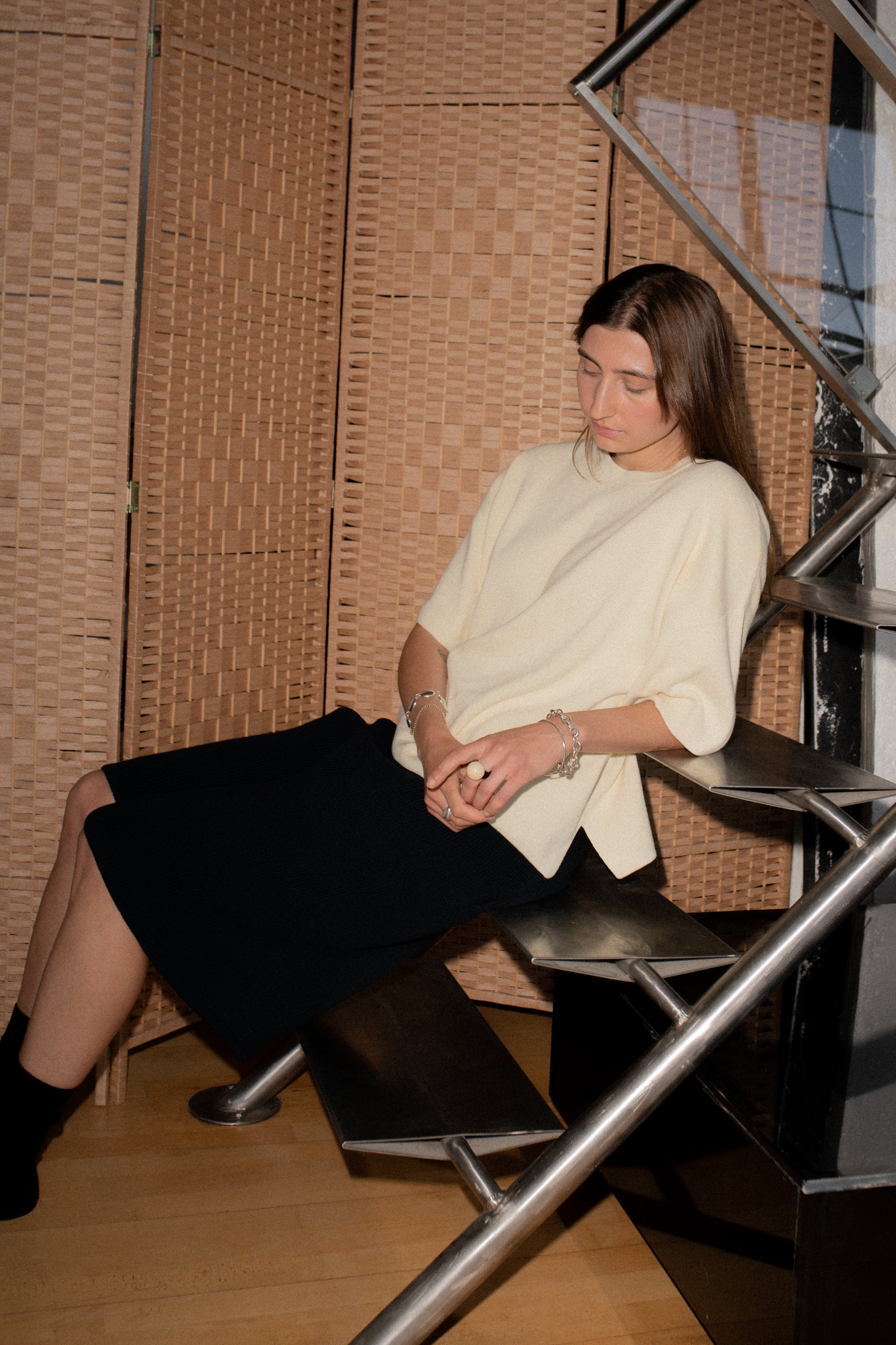 Knitted Tee- Buttermilk