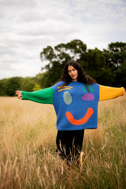 The FEEL GOOD Hand Knit Jumper - Colour Block