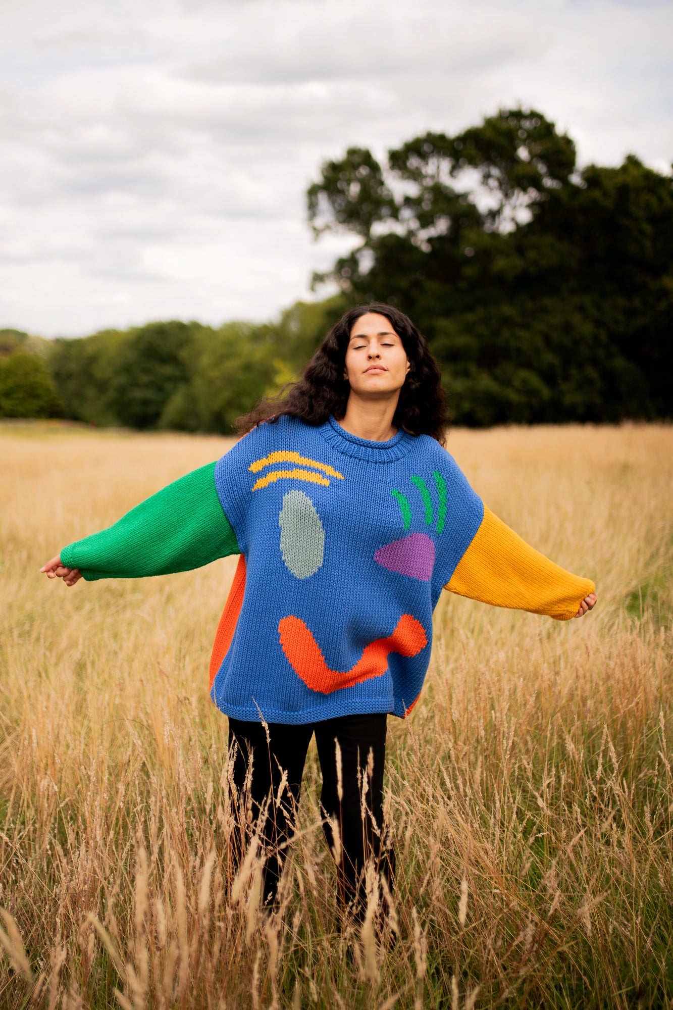 The FEEL GOOD Hand Knit Jumper - Colour Block