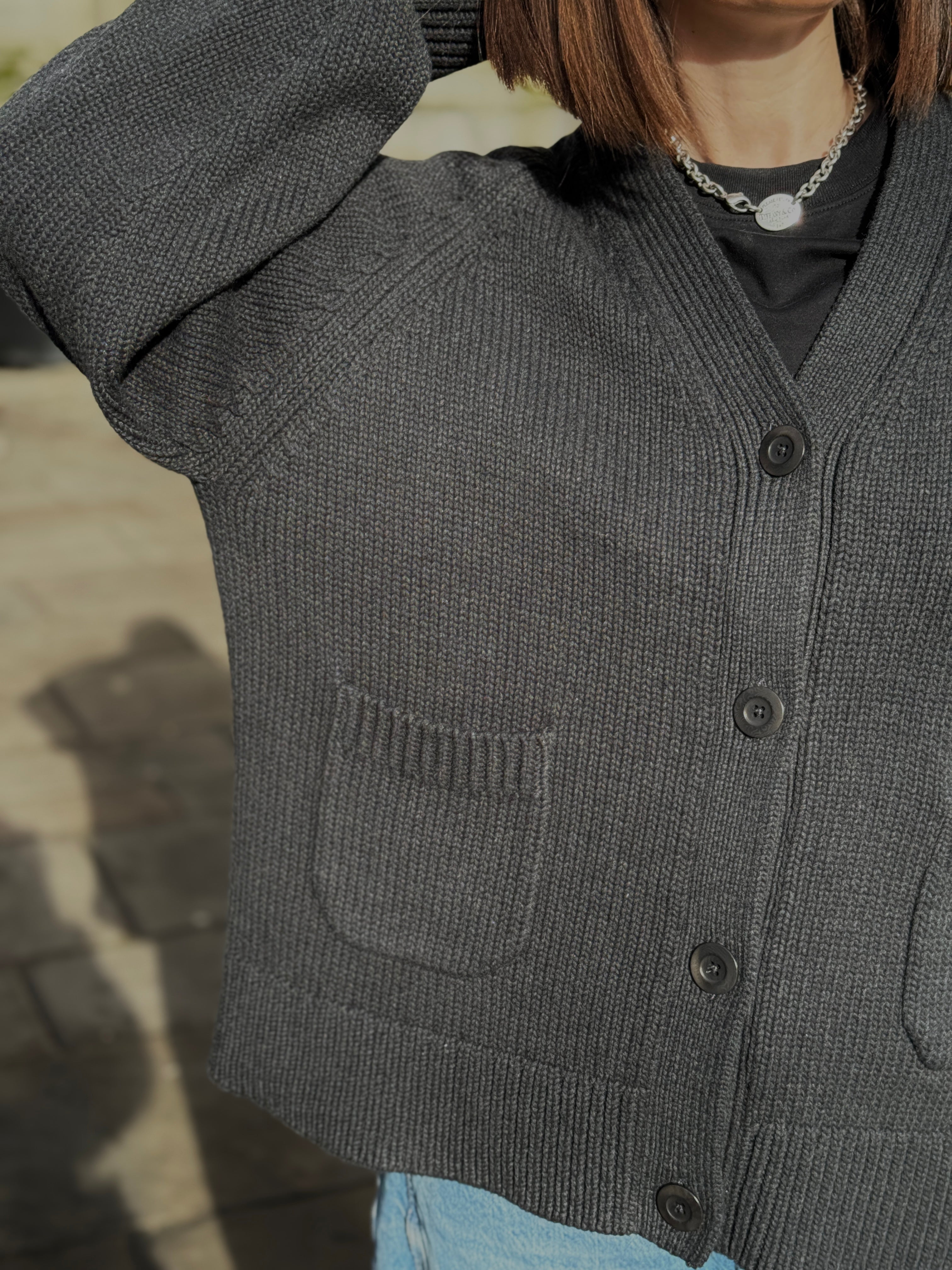 Feel Good Cardigan - Charcoal