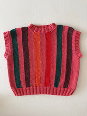 SAMPLE SALE - Reworked Hand Knit Tank RED