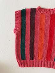 SAMPLE SALE - Reworked Hand Knit Tank RED