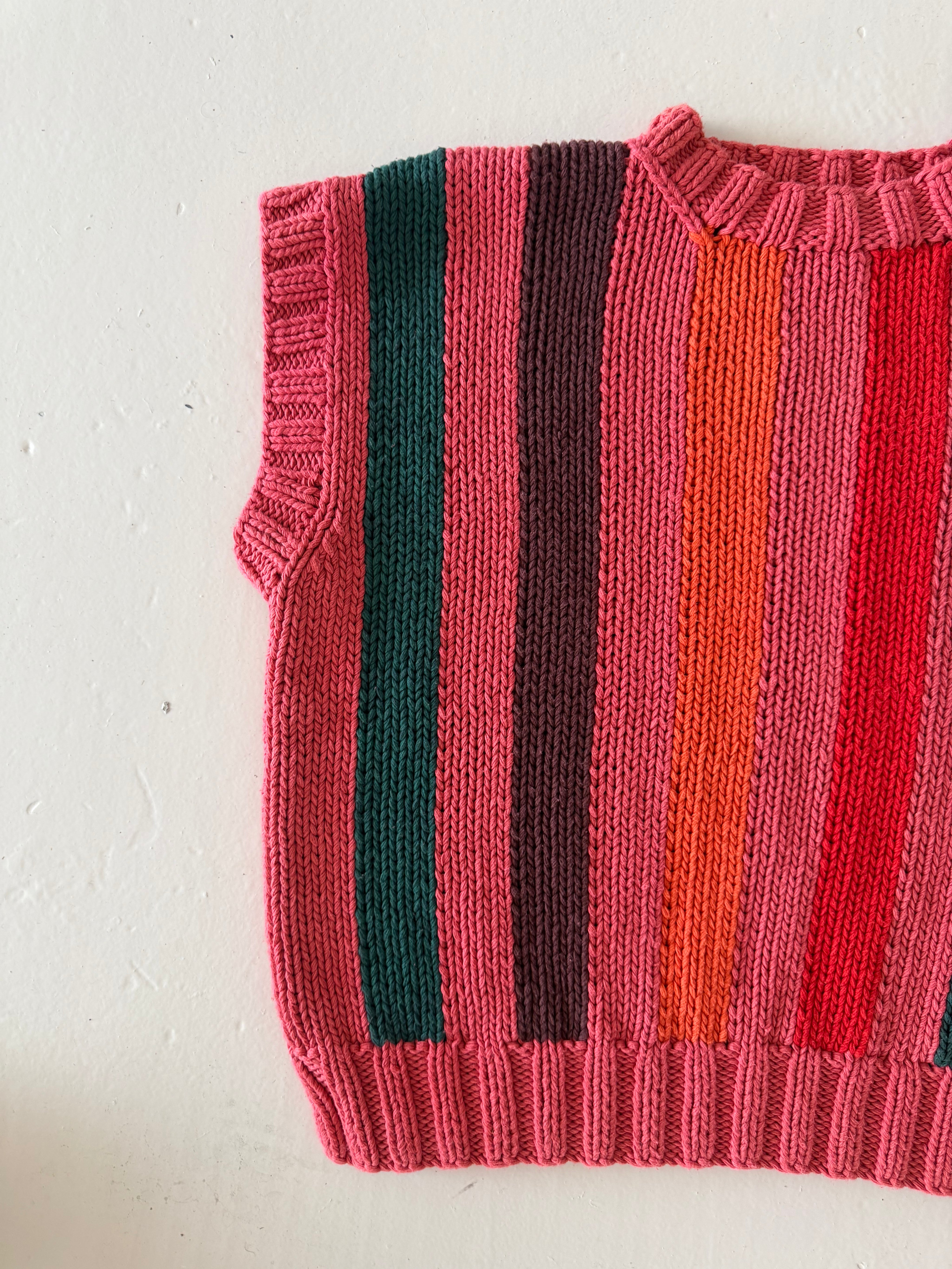SAMPLE SALE - Reworked Hand Knit Tank RED