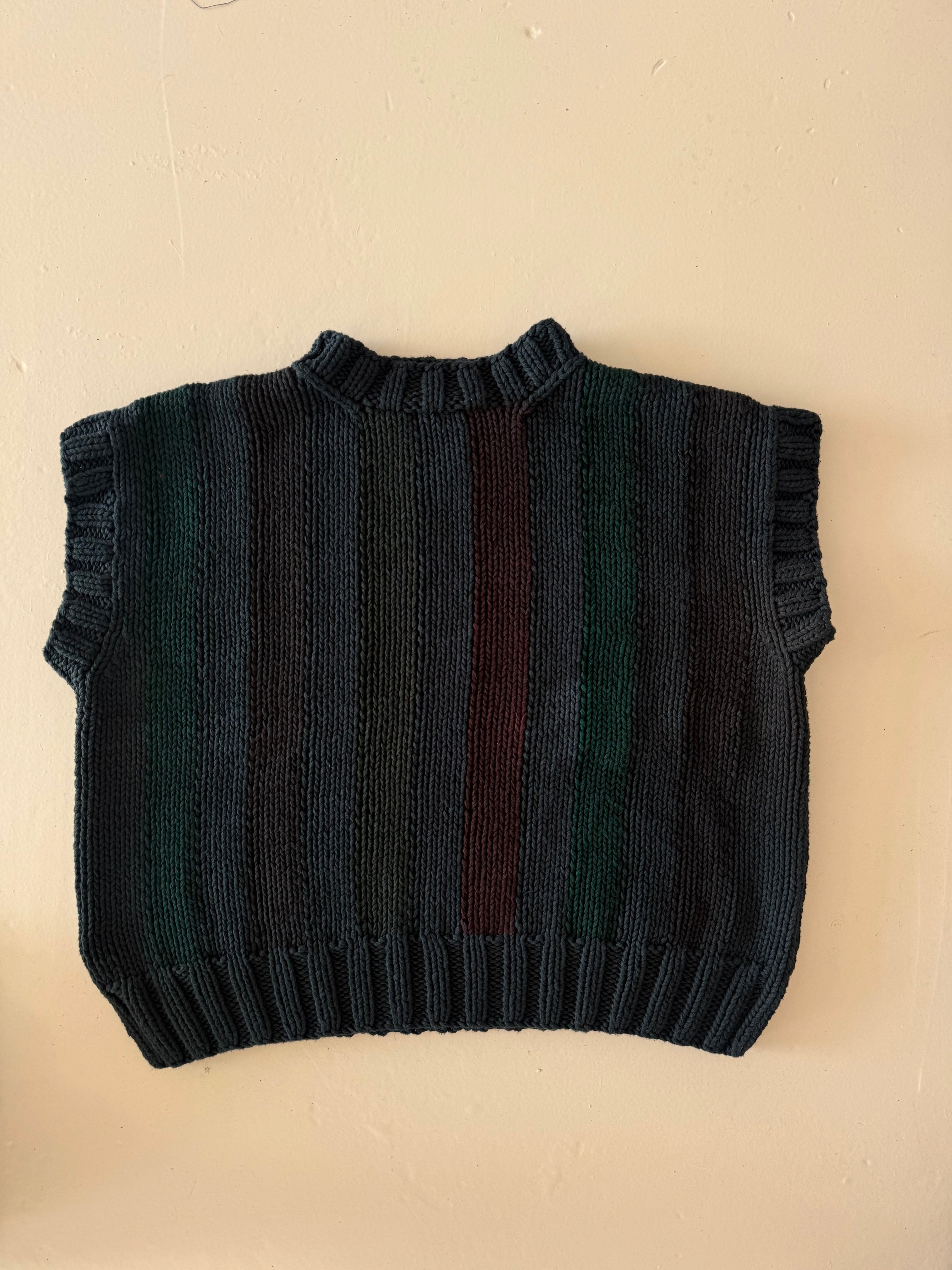 SAMPLE SALE - Reworked Hand Knit Tank Black