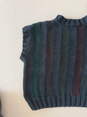 SAMPLE SALE - Reworked Hand Knit Tank Black