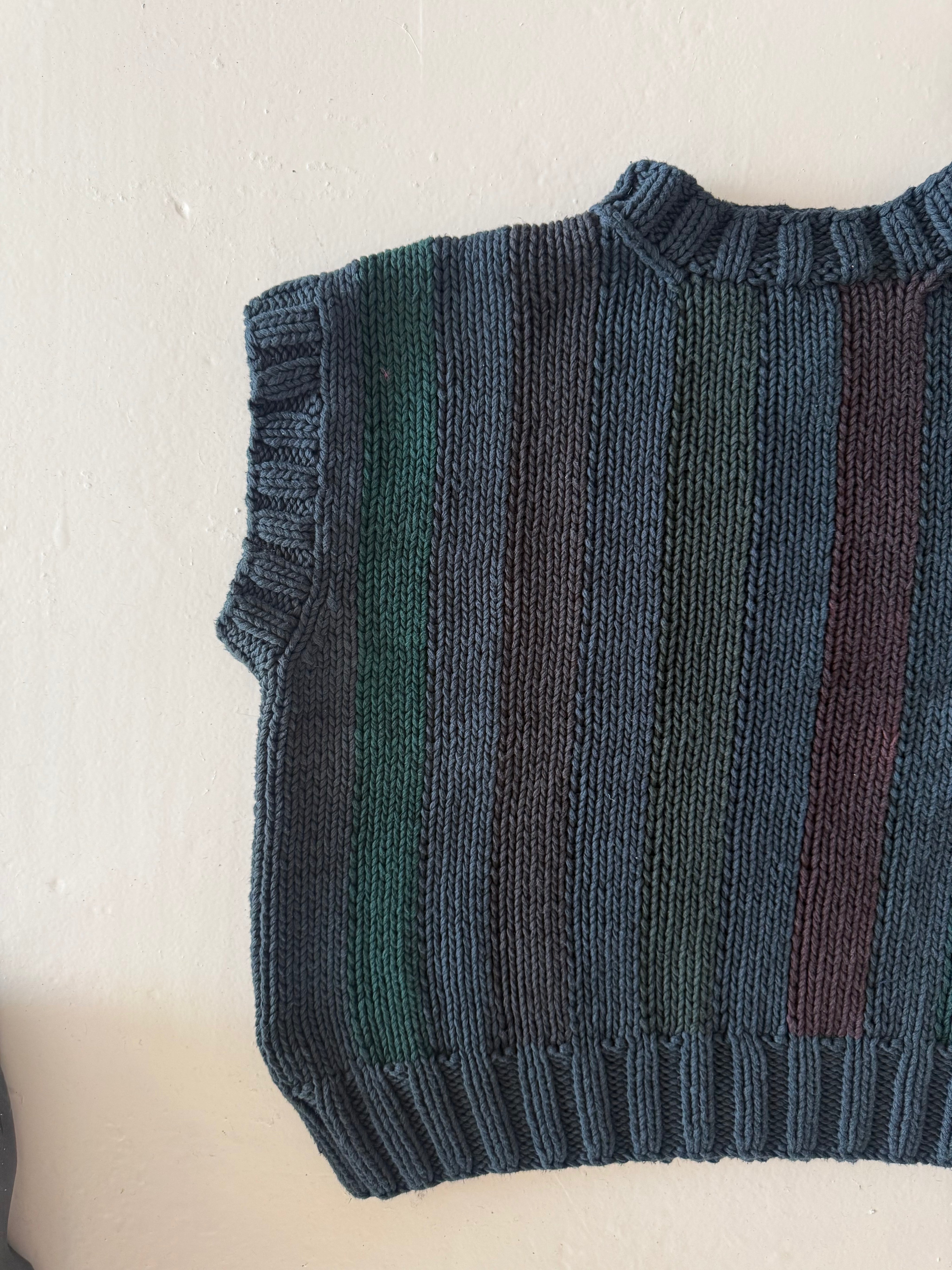 SAMPLE SALE - Reworked Hand Knit Tank Black