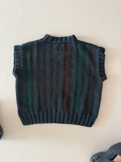 SAMPLE SALE - Reworked Hand Knit Tank Black