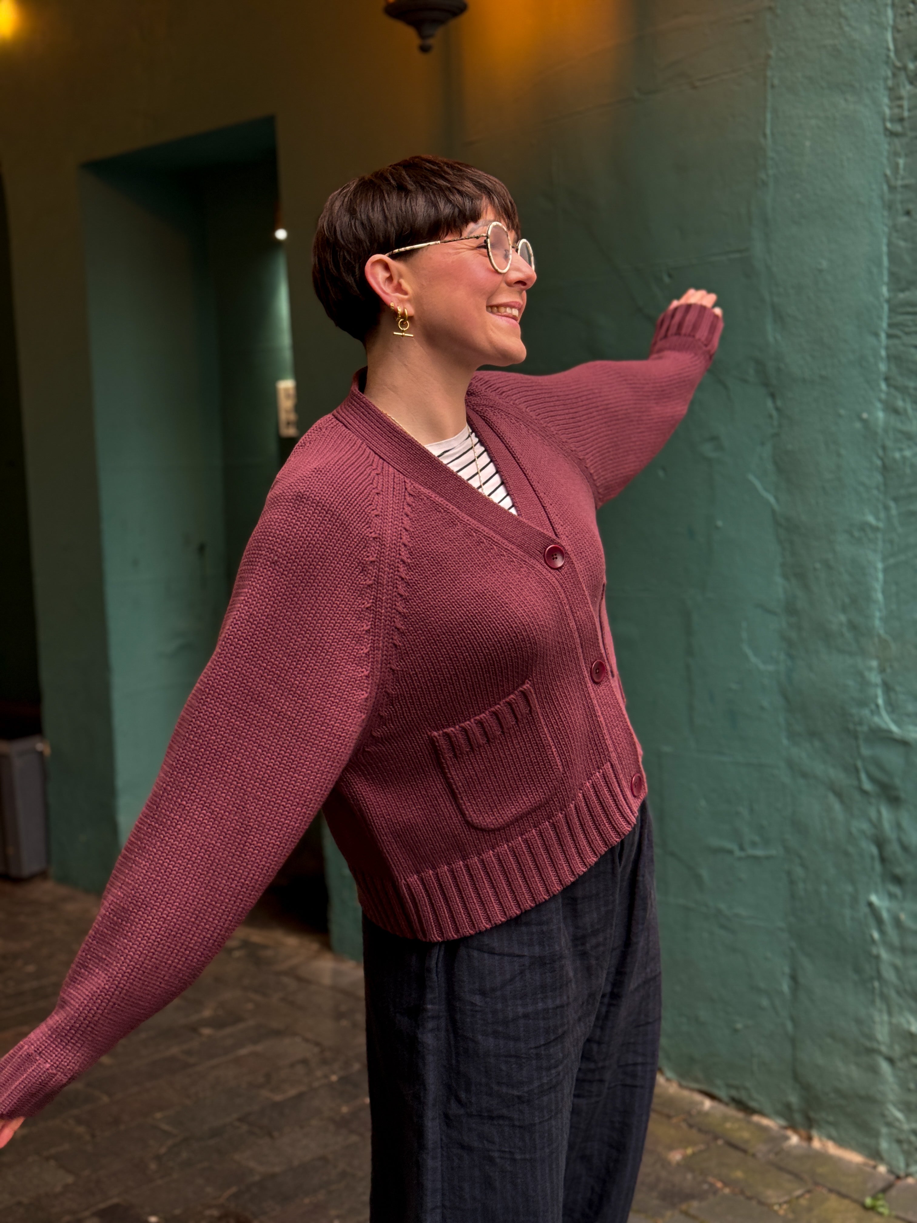 The Staple Cardigan - Morello Cherry