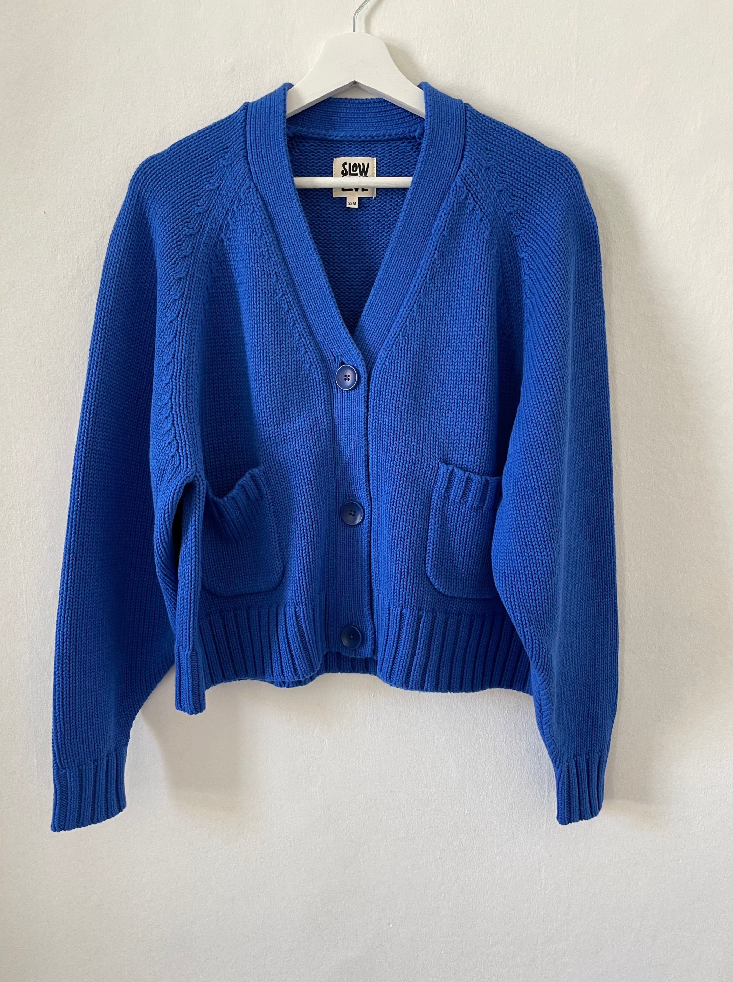 Royal blue 2025 cropped cardigan