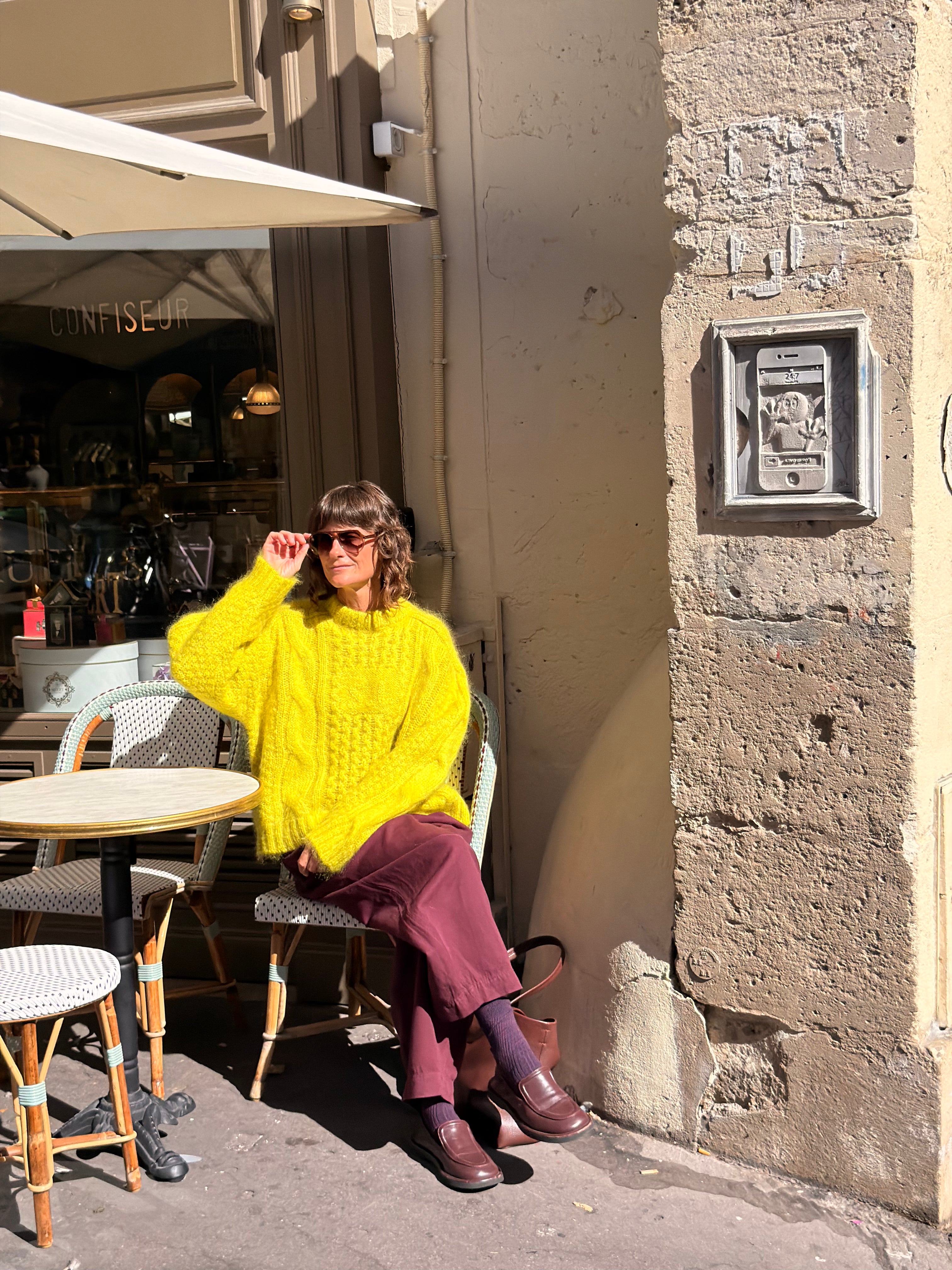 Aran Mohair Jumper - Bright Chartreuse