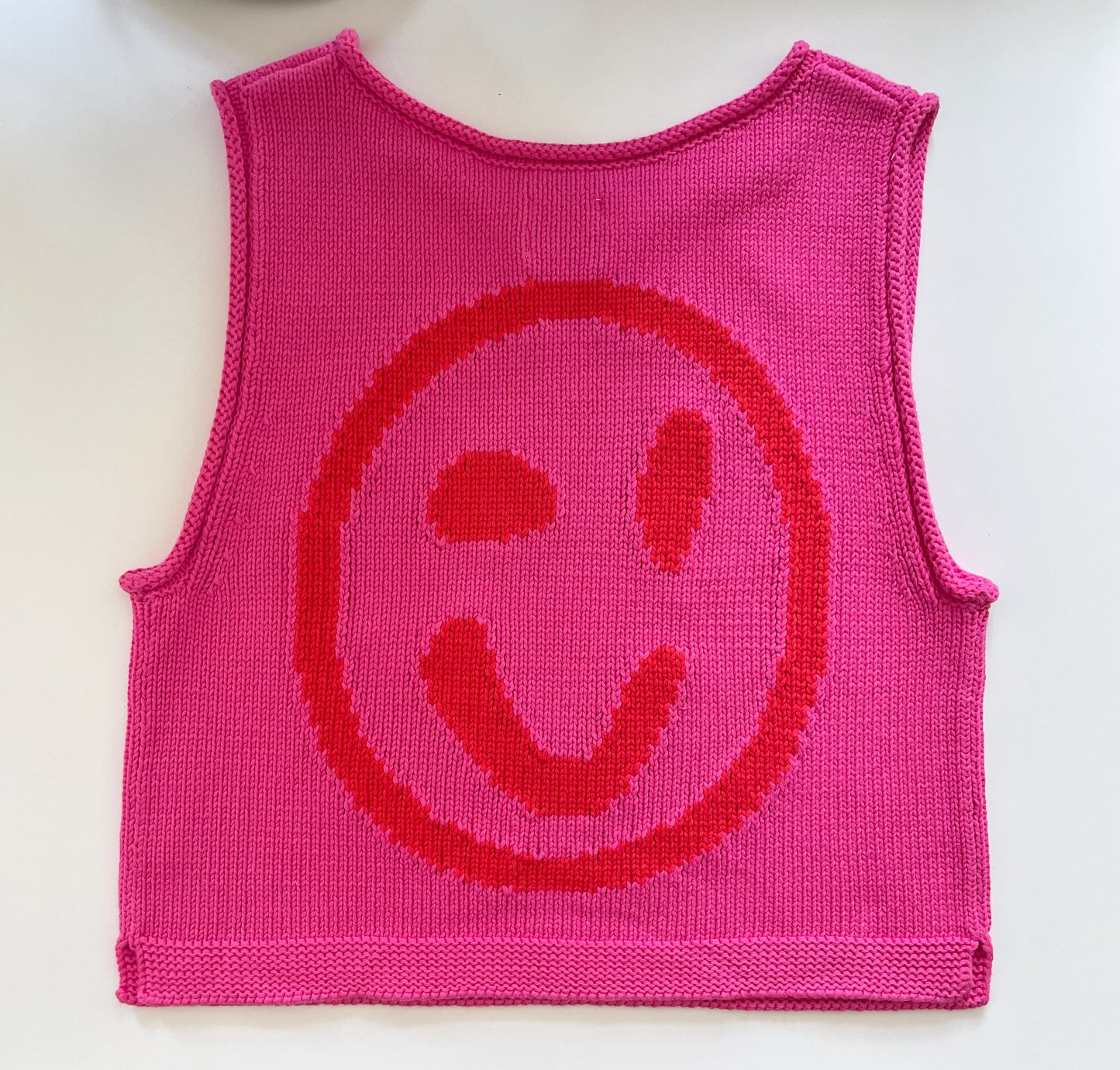 Old Skool Cotton Tank Top - Pink & Red