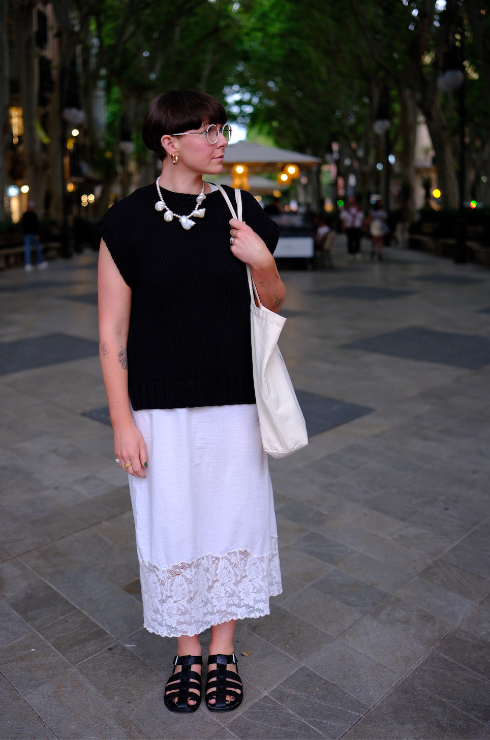 Plain Hand Knit Tank - Black