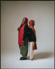 Fisherman Stripe Wool Hood - Pink & Red