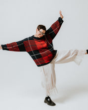 Oversized Plaid Handknit Jumper