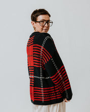 Oversized Plaid Handknit Jumper