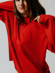 Extra Fine Merino Wool Turtle Neck Jumper - Picante Red