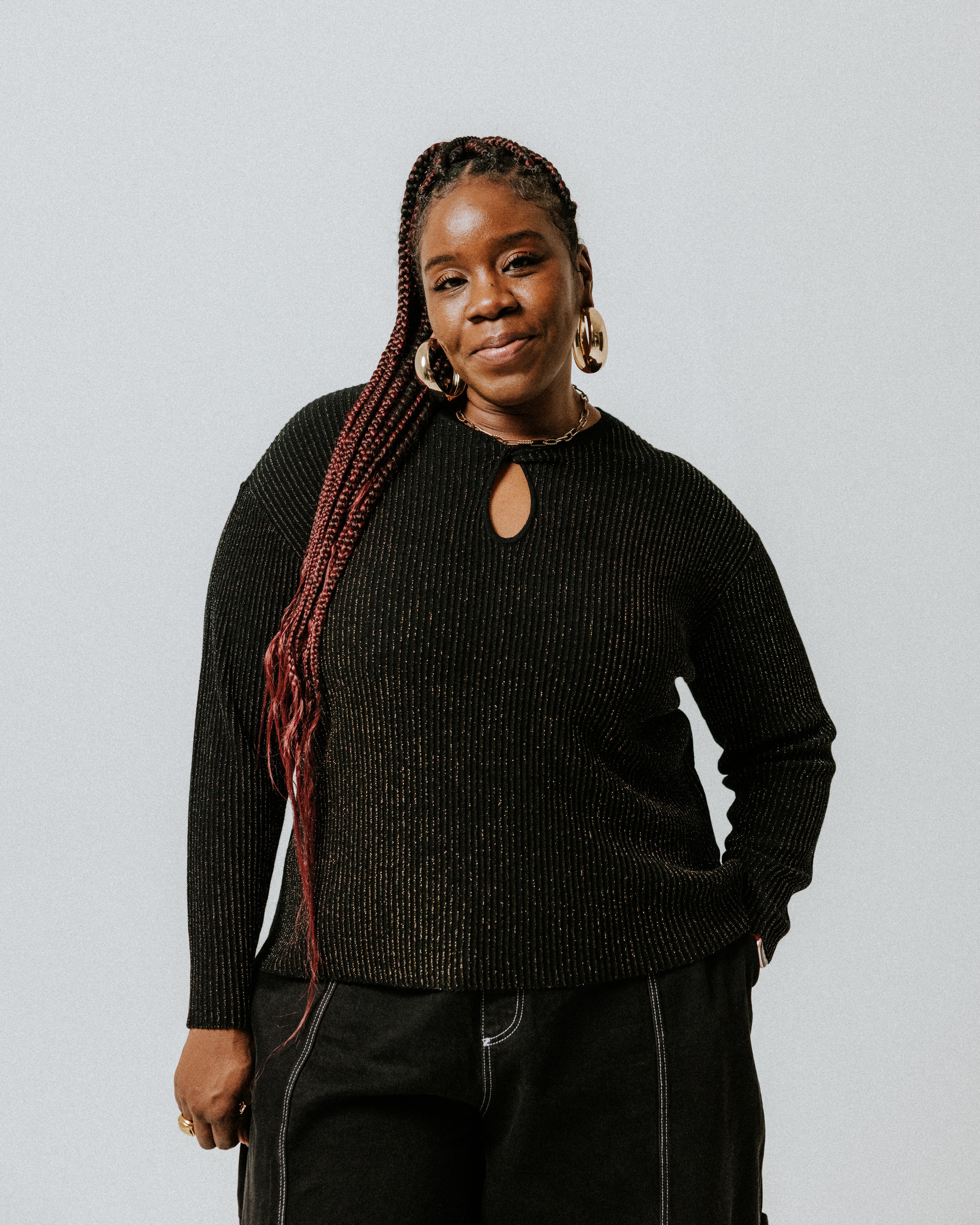 Plisse Extra Fine Merino Wool Jumper - Black & Gold