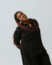 Plisse Extra Fine Merino Wool Jumper - Black & Gold