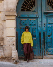 Aran Mohair Jumper - Bright Chartreuse