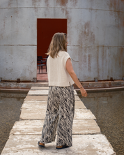 Boxy fit Aran tank top in soft 100% cotton by Slow Love Knitwear