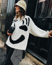 The FEEL GOOD Hand Knit Jumper - Monochrome