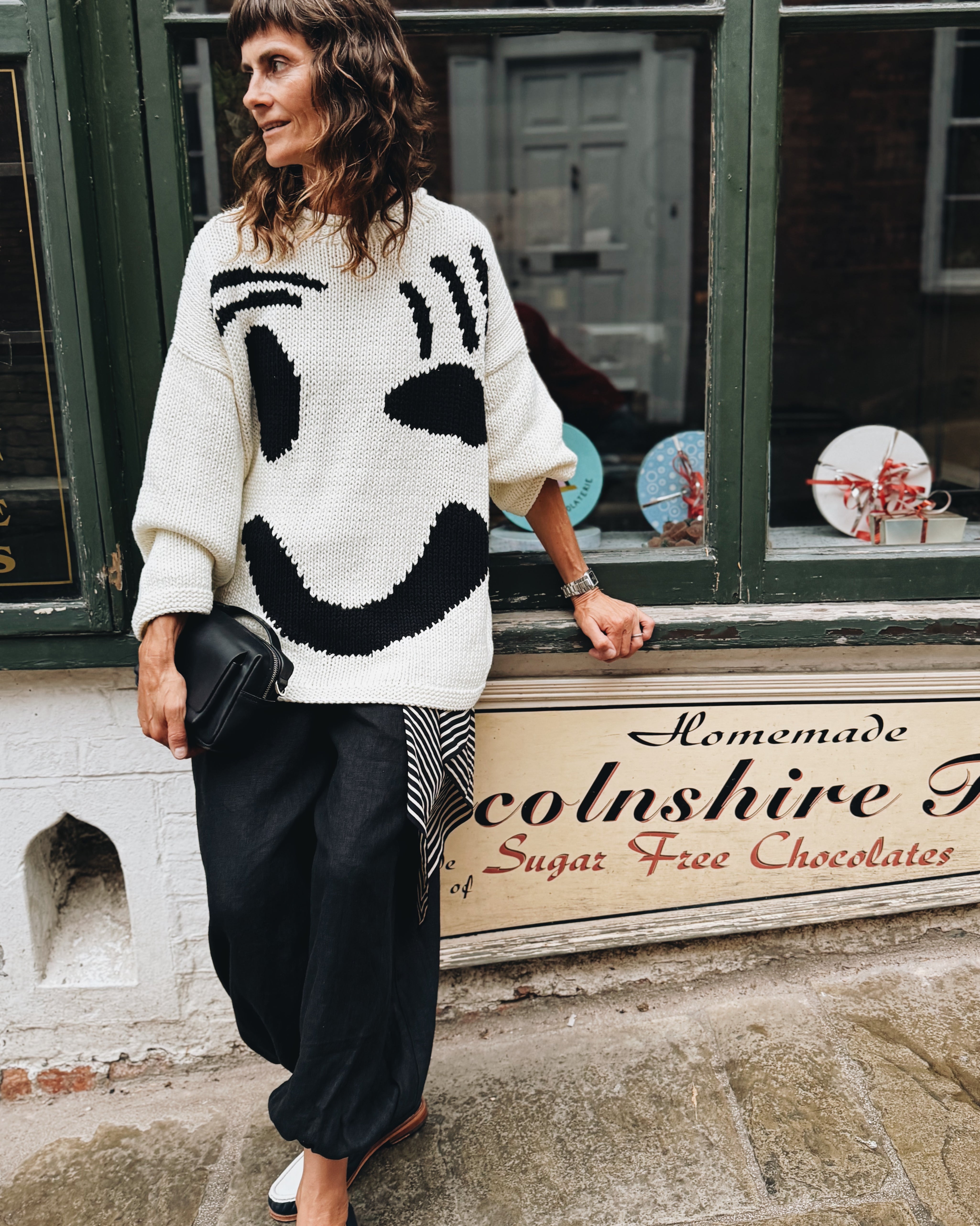 The FEEL GOOD Hand Knit Jumper - Monochrome