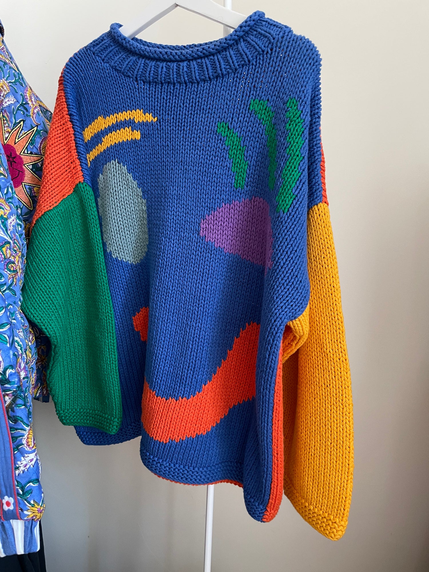 90s colour block jumper on sale