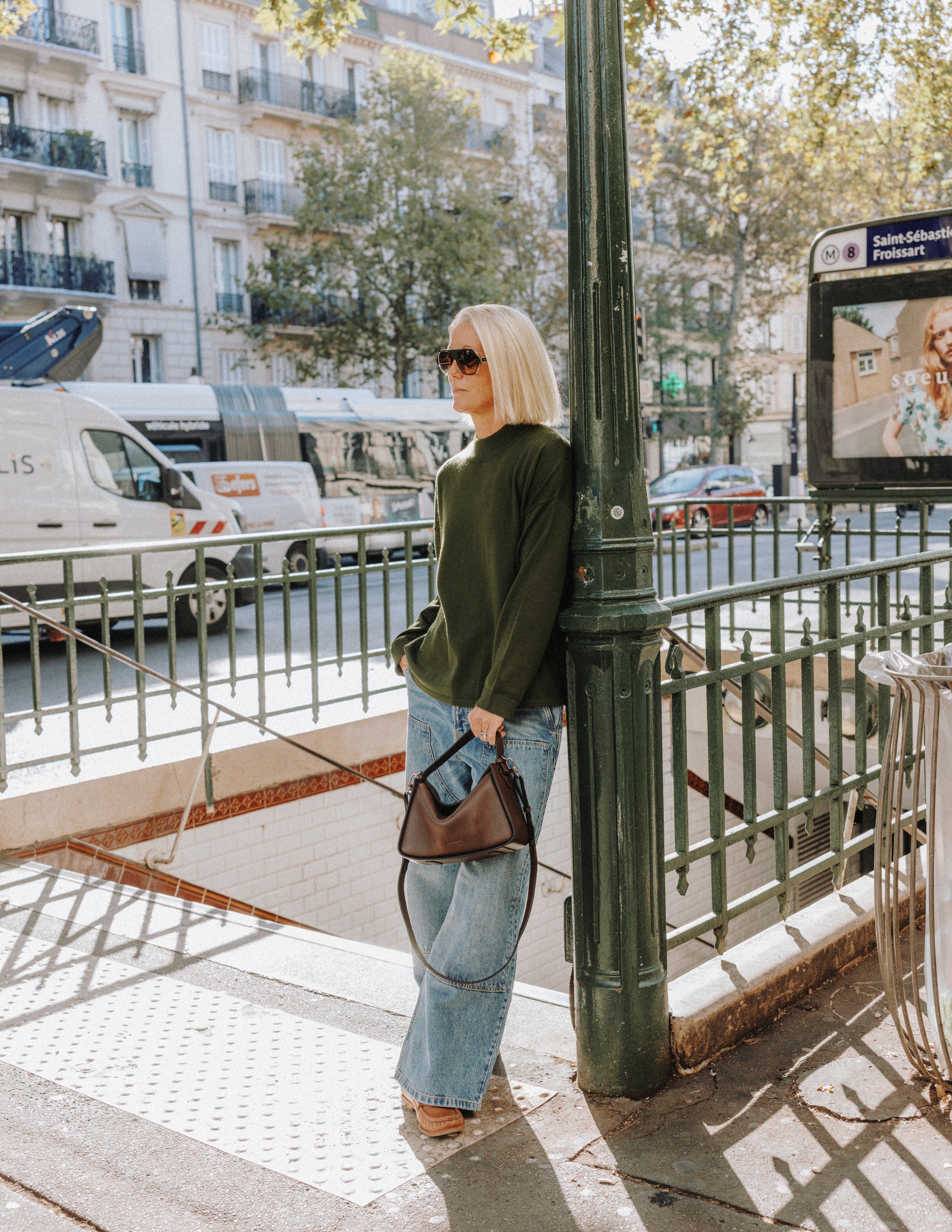 The Slow Love khaki merino wool jumper, a timeless knitwear piece designed for effortless layering.
