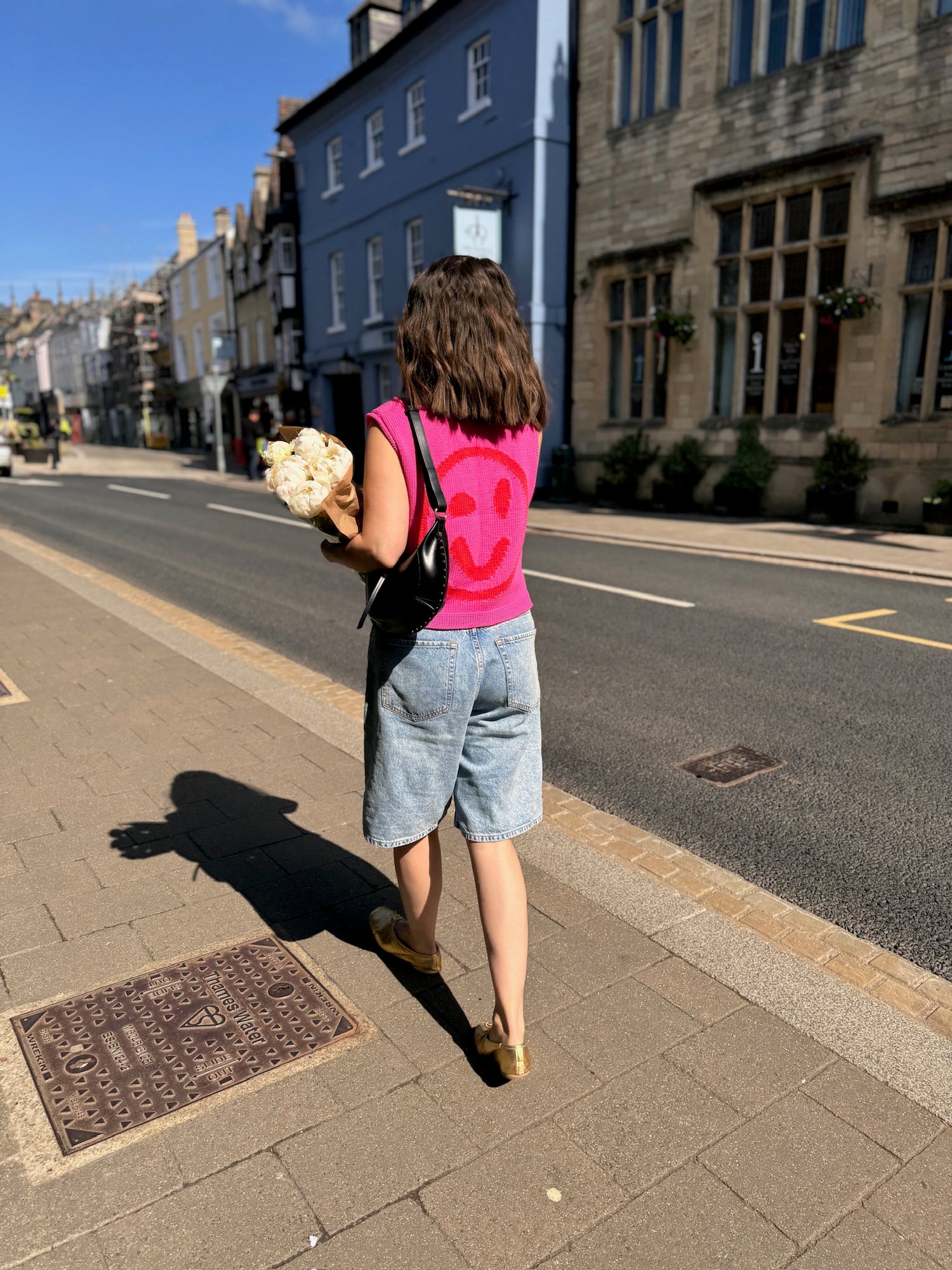 pink and red smiley tank top