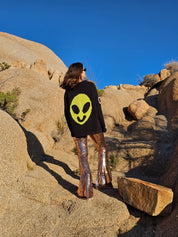 Back view of Spaced Out hand knitted cotton jumper