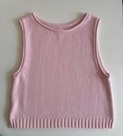 Soft pink cotton knit tank top for summer layering and everyday wear