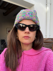 Textured lambswool beanie by Slow Love with a cosy winter finish