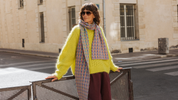 Textured lambswool scarf by Slow Love for layering over knitwear and coats