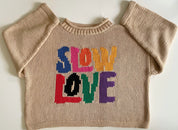 Tutti Frutti hand knit jumper multicoloured front flatlay